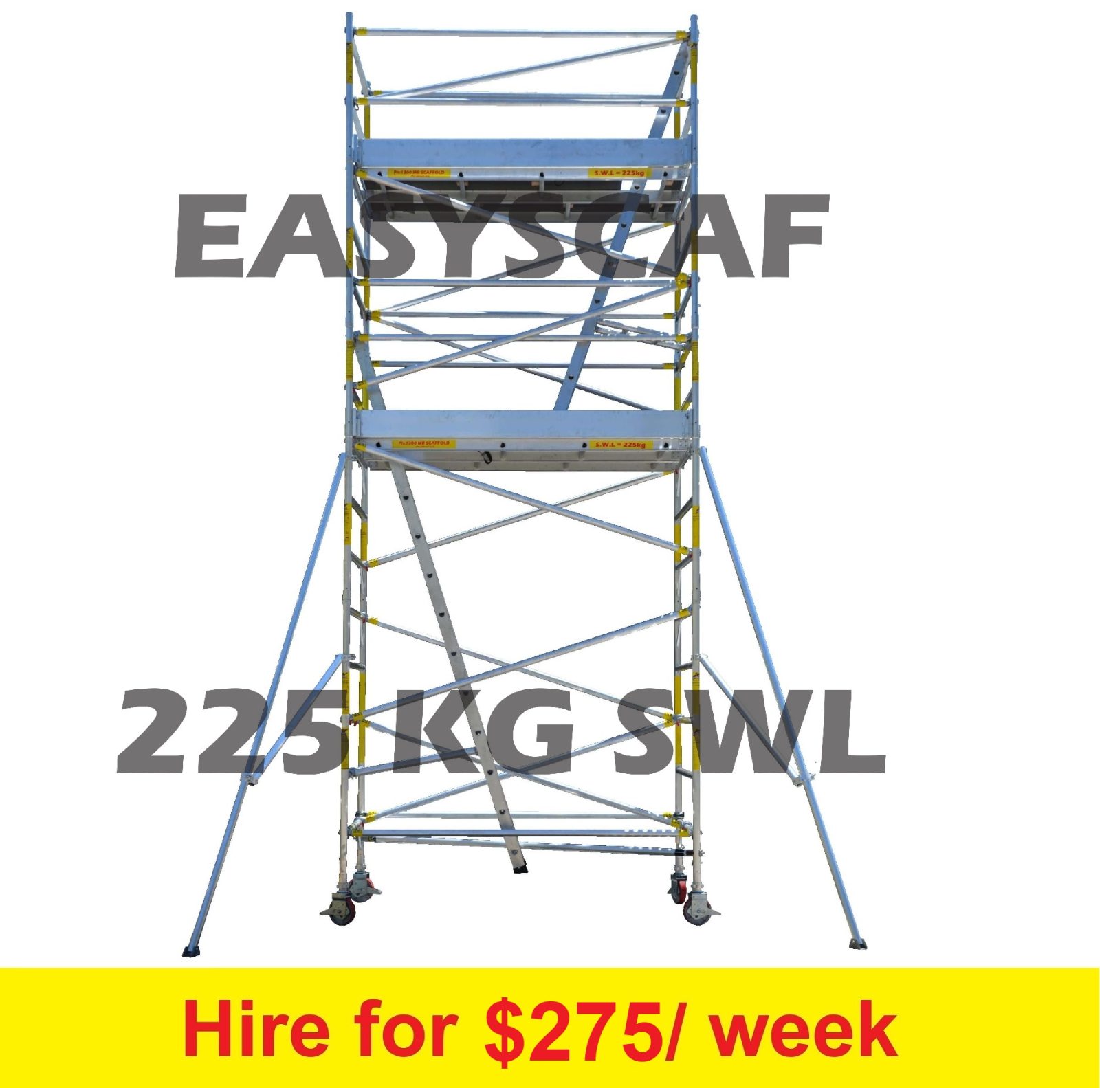 5.4m 2level Aluminium Mobile Scaffold EASYSCAF | Mr Scaffold